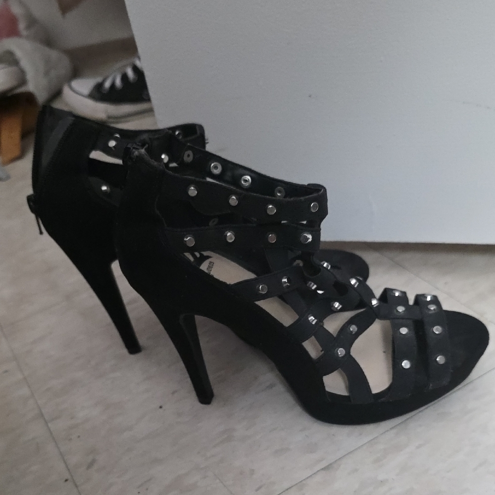 Fergie Black Studded Heels